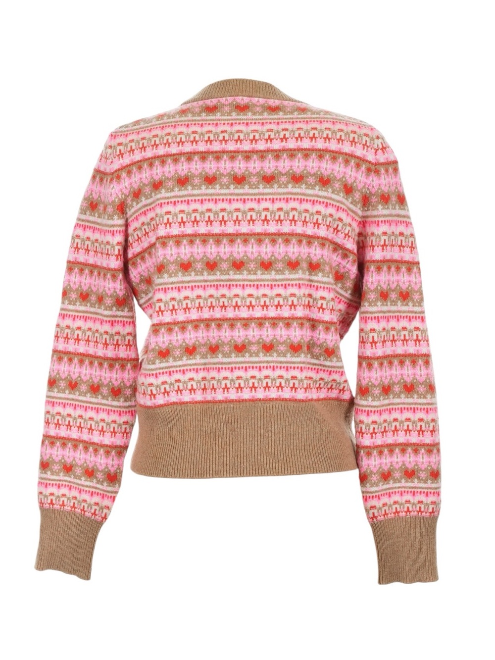J. Crew Shrunken Fair Isle Crewneck Sweater M Hearts Teacher Valentine's Day - Picture 2 of 8